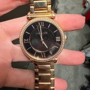 Michael Kors Rose Gold Watch with Black Dial - BOX INCLUDED